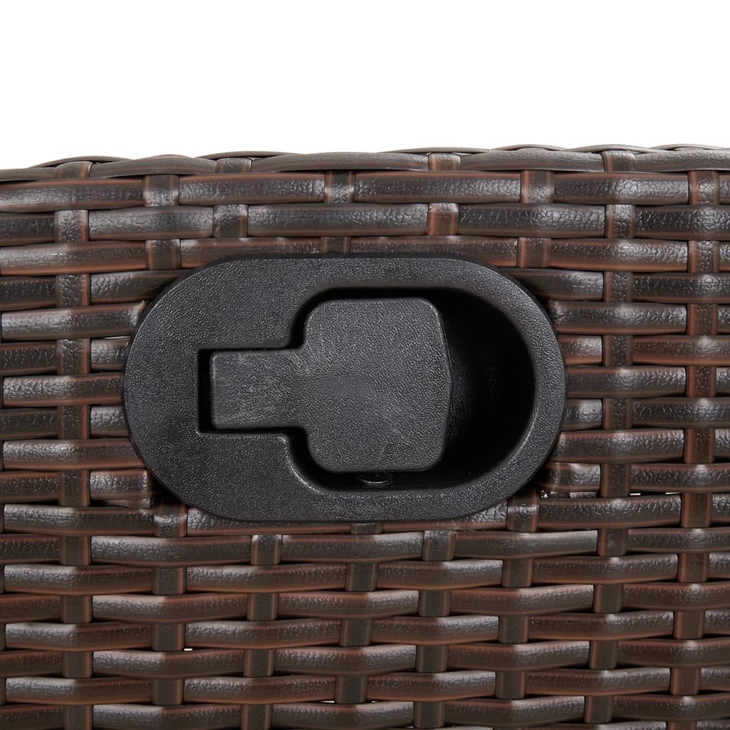 Gartensessel Verstellbar mit Kissen Schwarz Poly Rattan