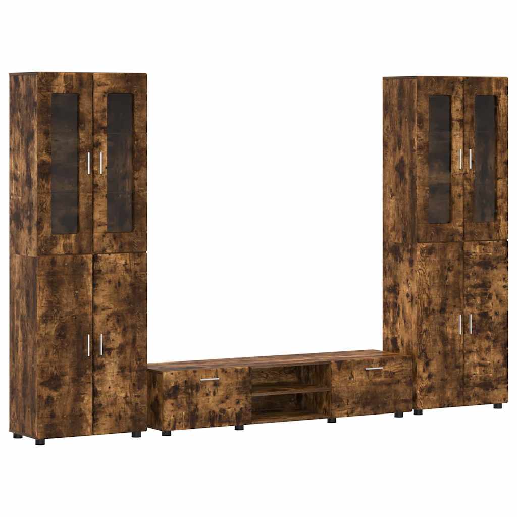 Highboard mit Regal FLORIN Weiß 60 x 35 x 182 cm Holzwerkstoff