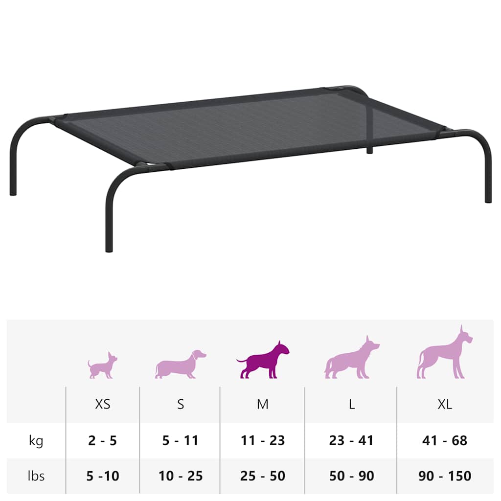 Erhöhtes Hundebett Schwarz S Textilene