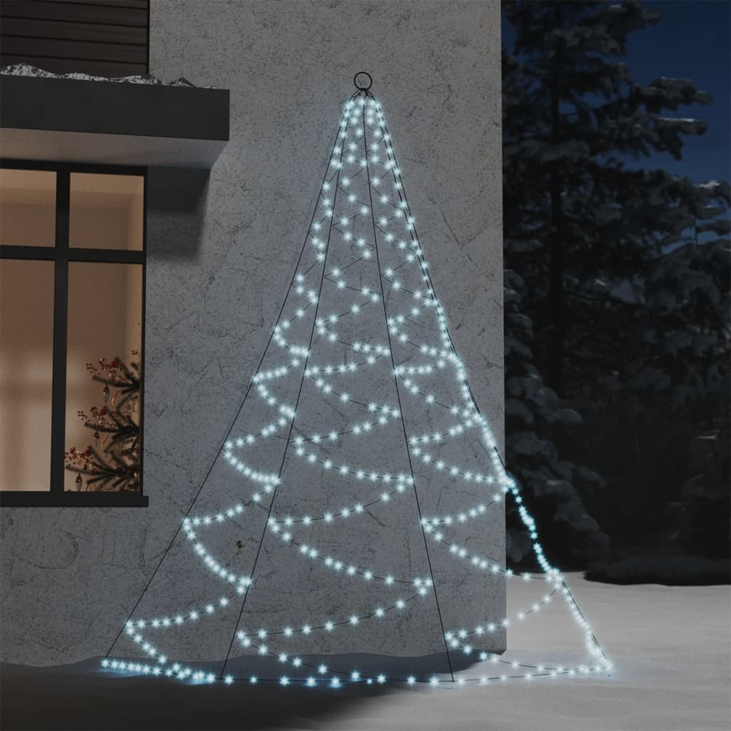 Weihnachtsbaum an der Wand mit Metallhaken 260 LED Blau 3 m