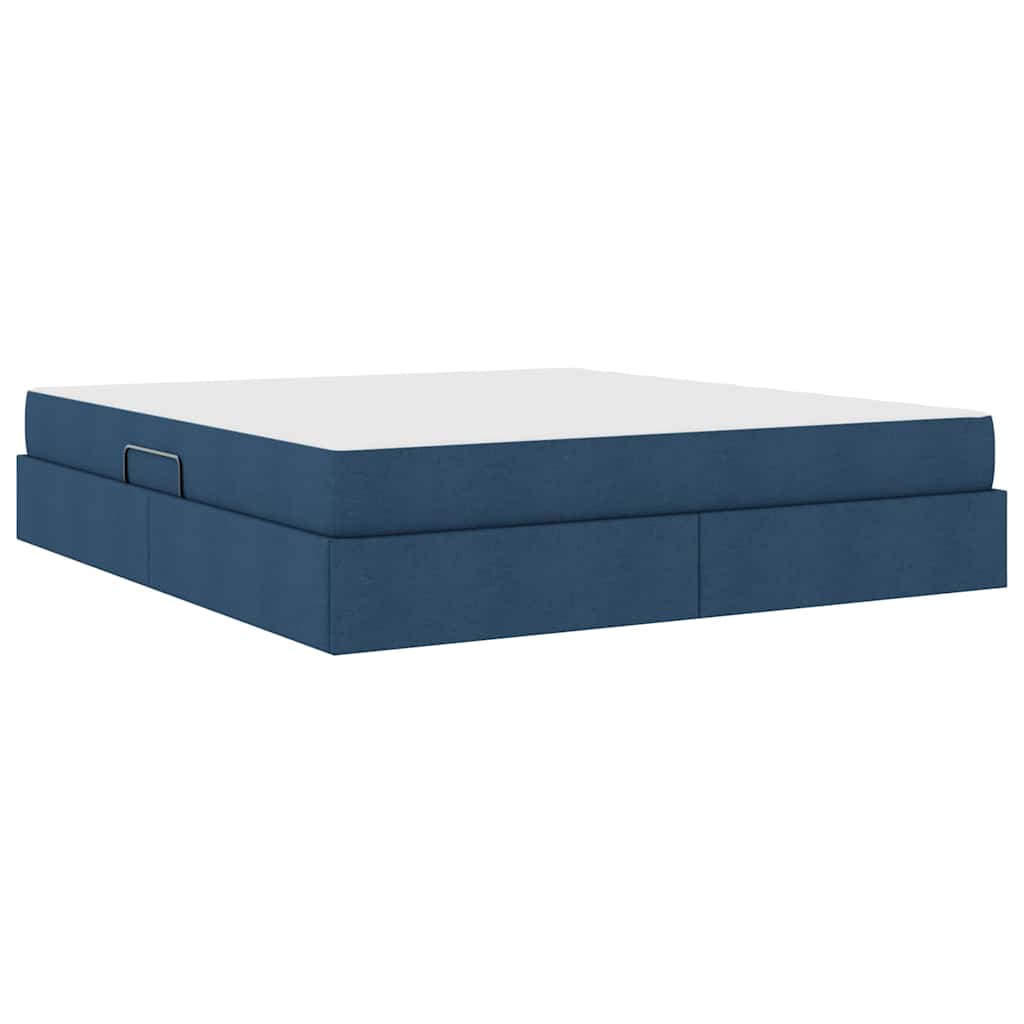Aufbewahrungsbett mit Matratze Hellgrau 90 x 190 cm Polyester