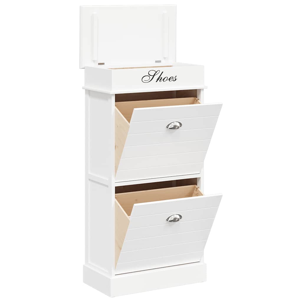 Schuhschrank Grau 50 x 28 x 98 cm Paulownia Holz