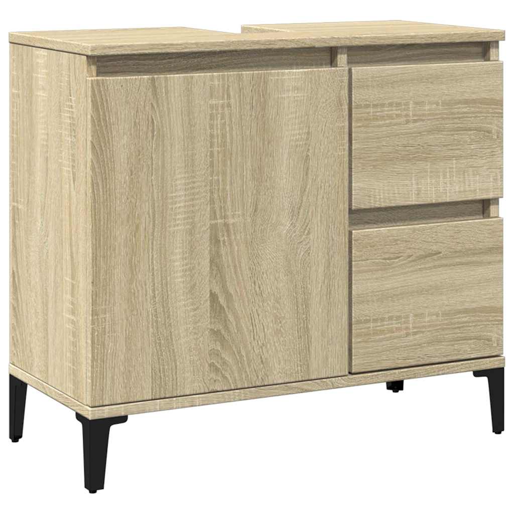 Badschrank Weiß 65x33x60 cm Holzwerkstoff