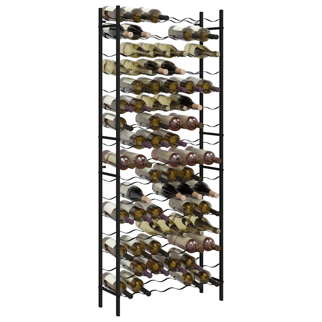 Weinregal für 48 Flaschen Schwarz Metall
