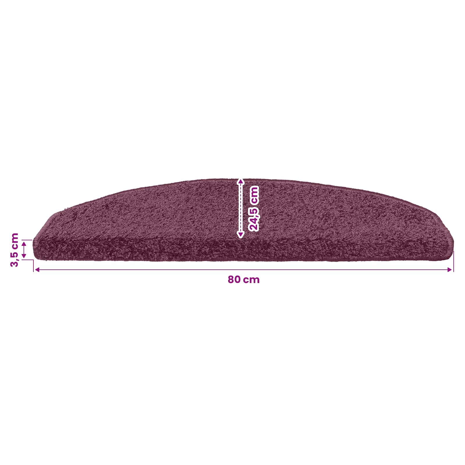 Stufenmatten 15 Stk. 56x17x3 cm Grau Halbrund