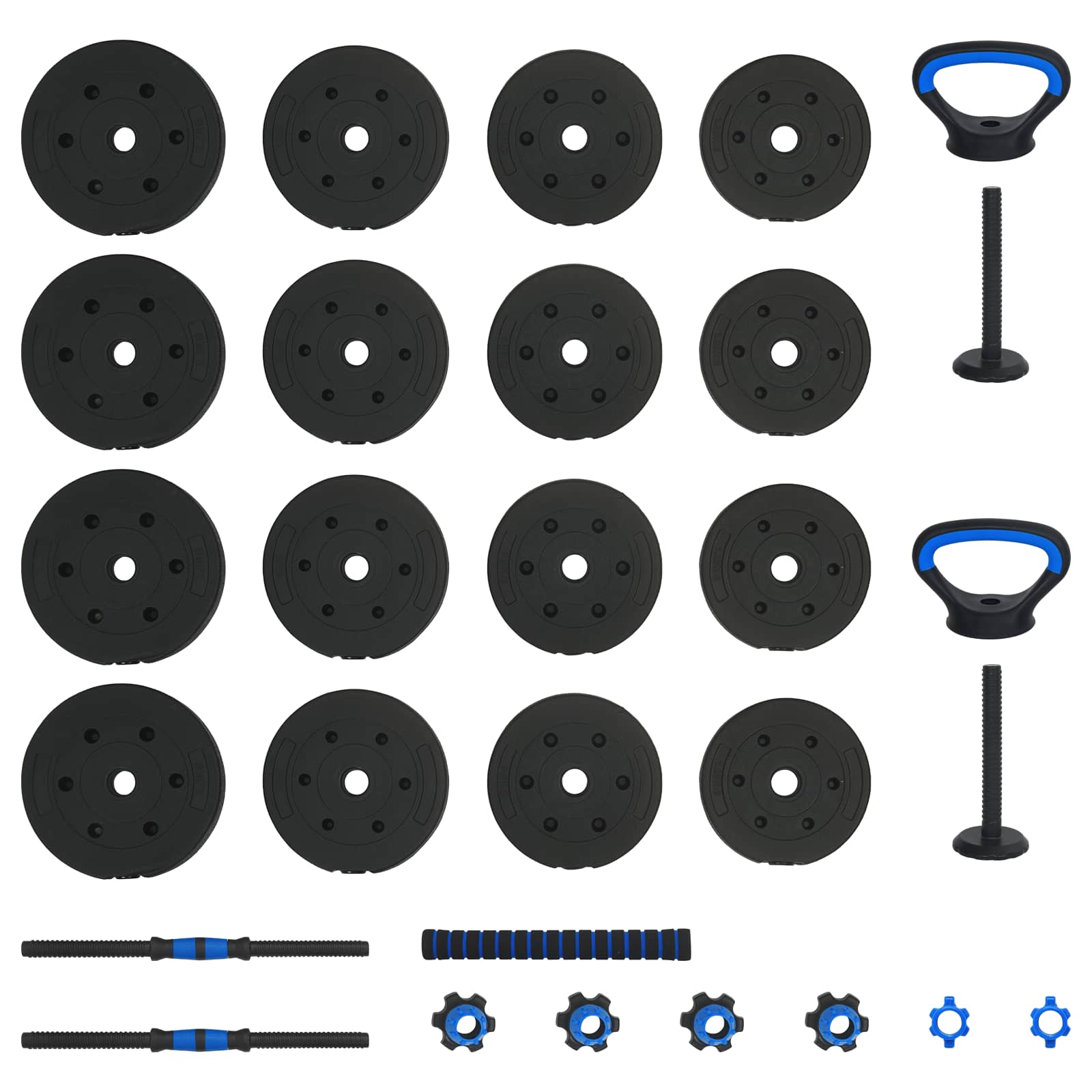 2-in-1 Hantelset 30kg Schwarz und Rot Zement und Eisensand
