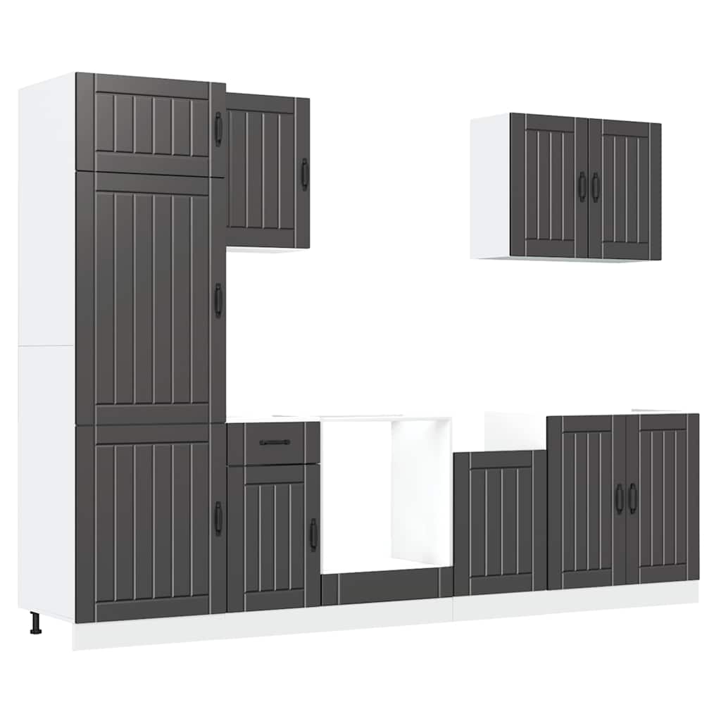 7-tlg. Küchenschrank-Set Lucca Weiß Holzwerkstoff