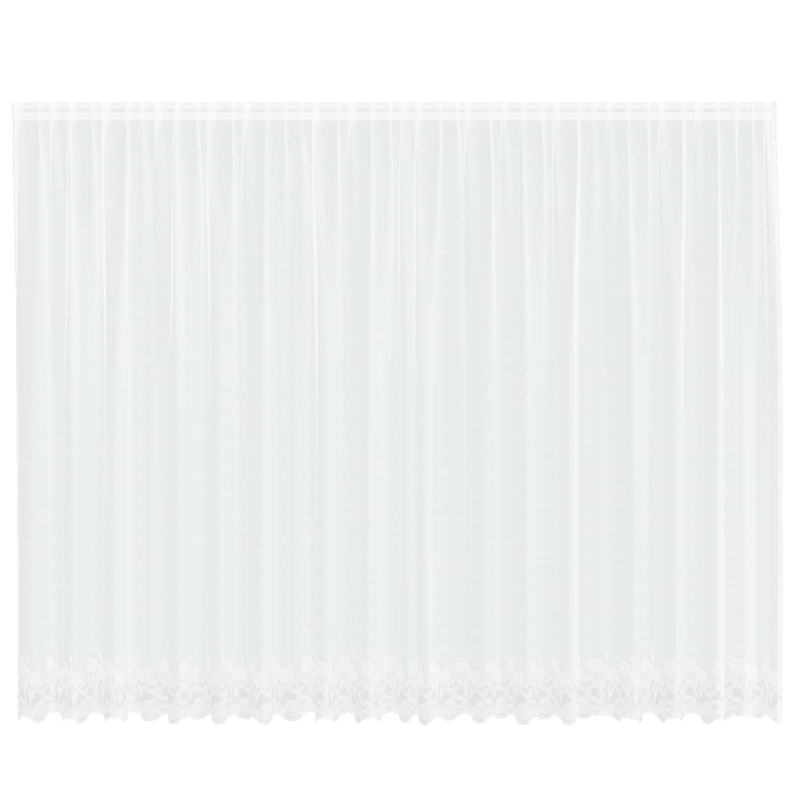 Spitzenvorhang mit Vorhängen Floral Weiß 80 x 150 cm Polyester