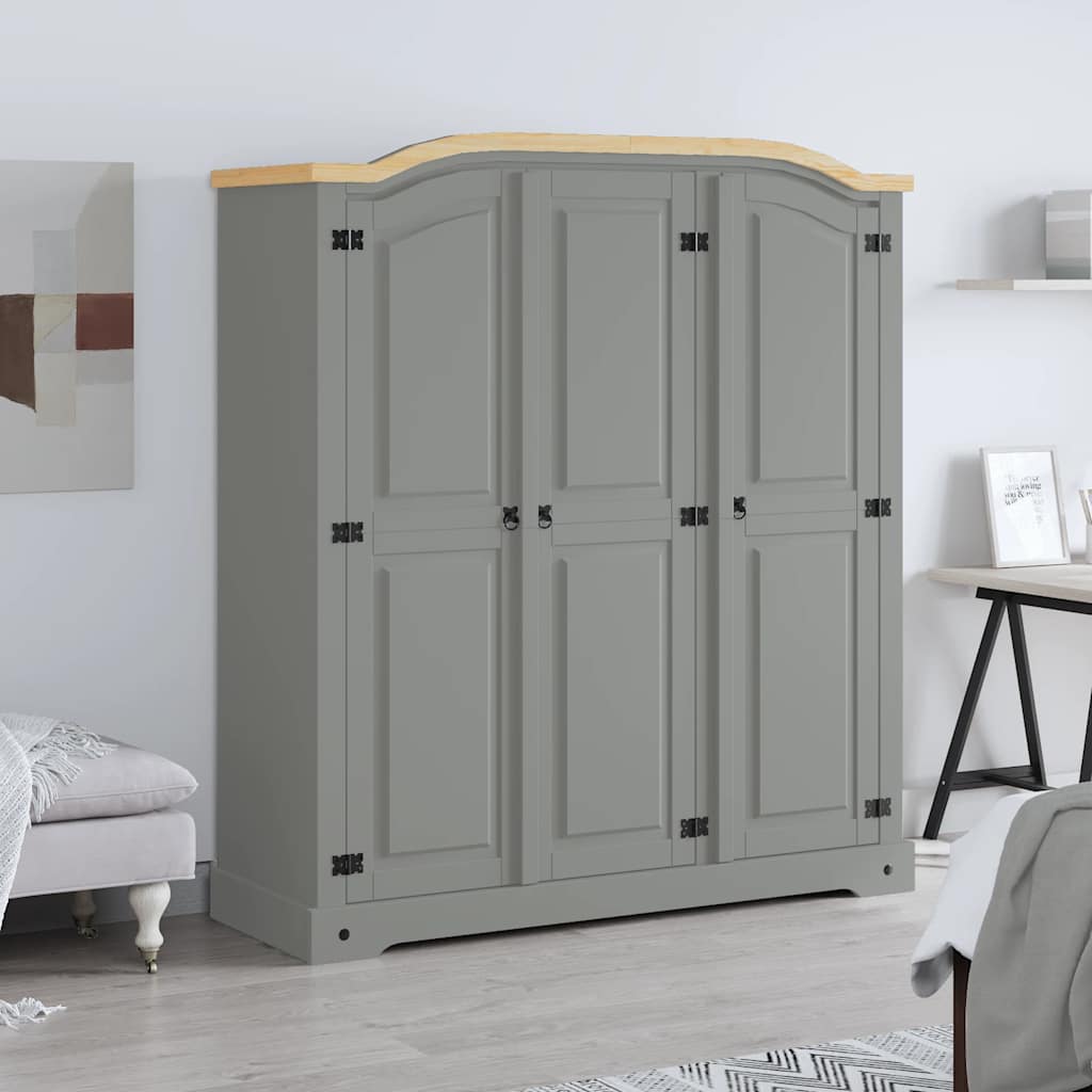 Kleiderschrank Mexiko-Stil Kiefernholz 3 Türen
