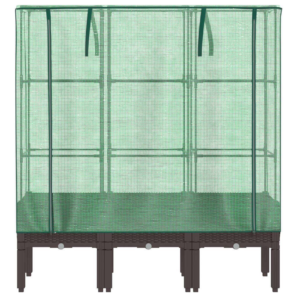Hochbeet mit Gewächshaus-Aufsatz Rattan-Optik 40x40x140 cm