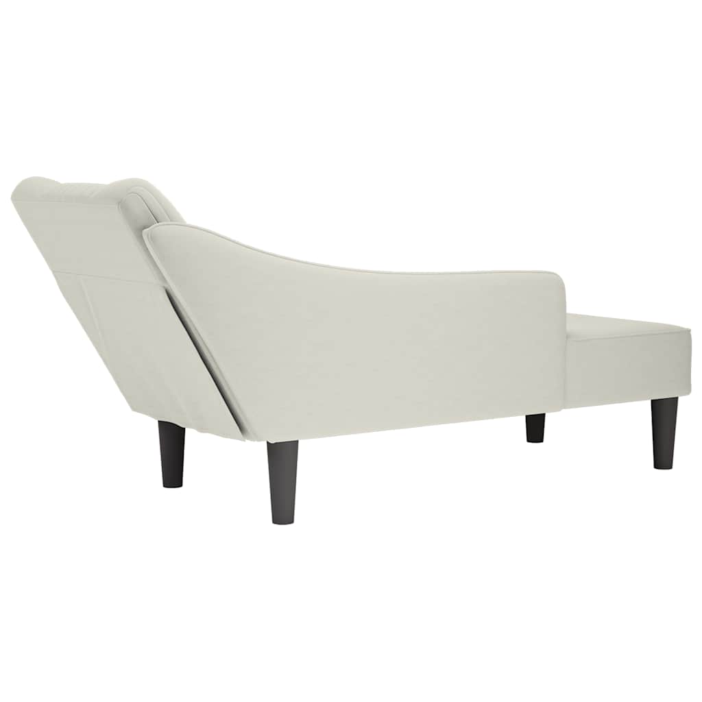 Chaiselongue mit Rechter Armlehne Blau Samt