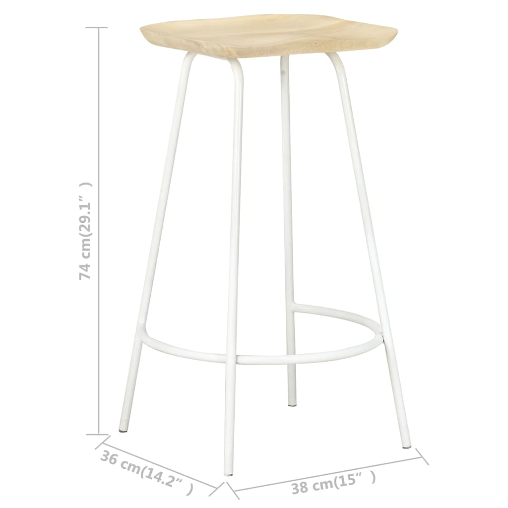 Barhocker 2 Stk. Mango Massivholz