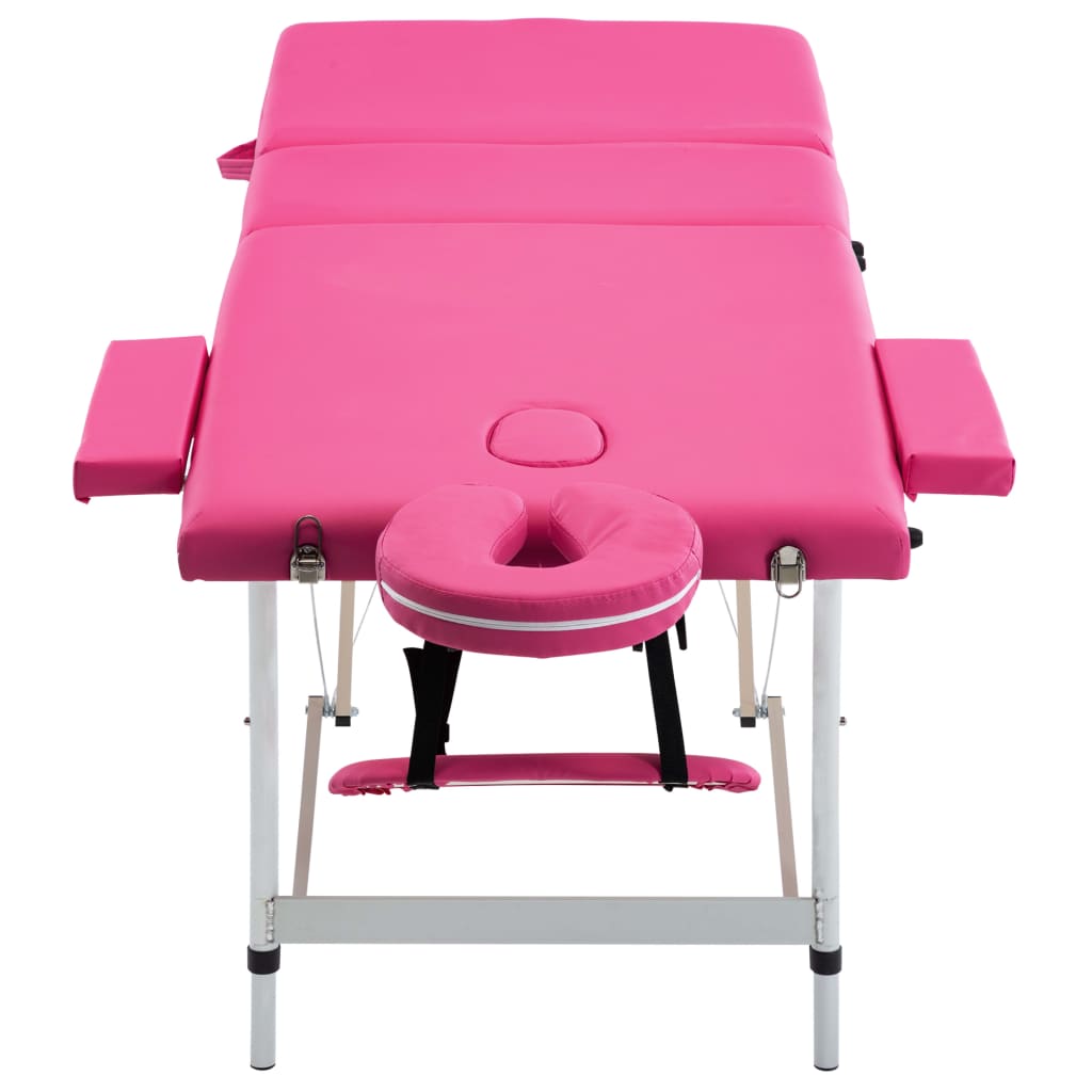 Massagetisch Klappbar 3 Zonen Aluminium Dunkellila