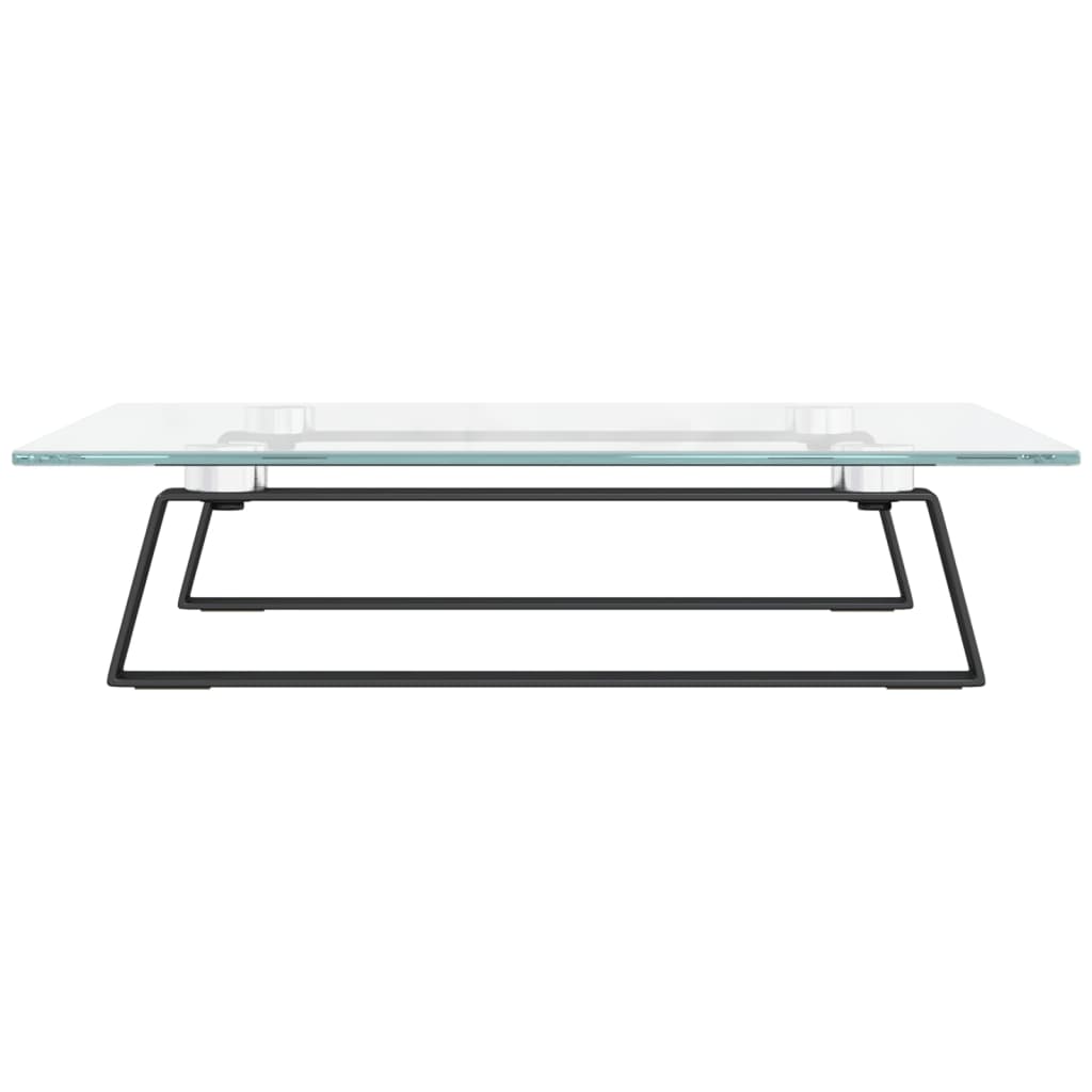 Monitorständer Weiß 60x20x8 cm Hartglas und Metall