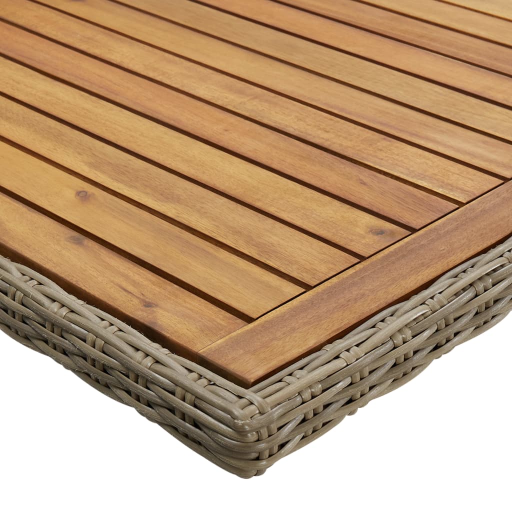 Garten-Esstisch Braun 200x100x74 cm Glas und Poly Rattan