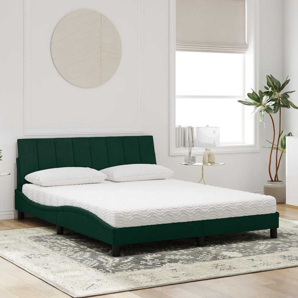 Bett mit Matratze "Hanko" Hellgrau 80x200 cm Samt