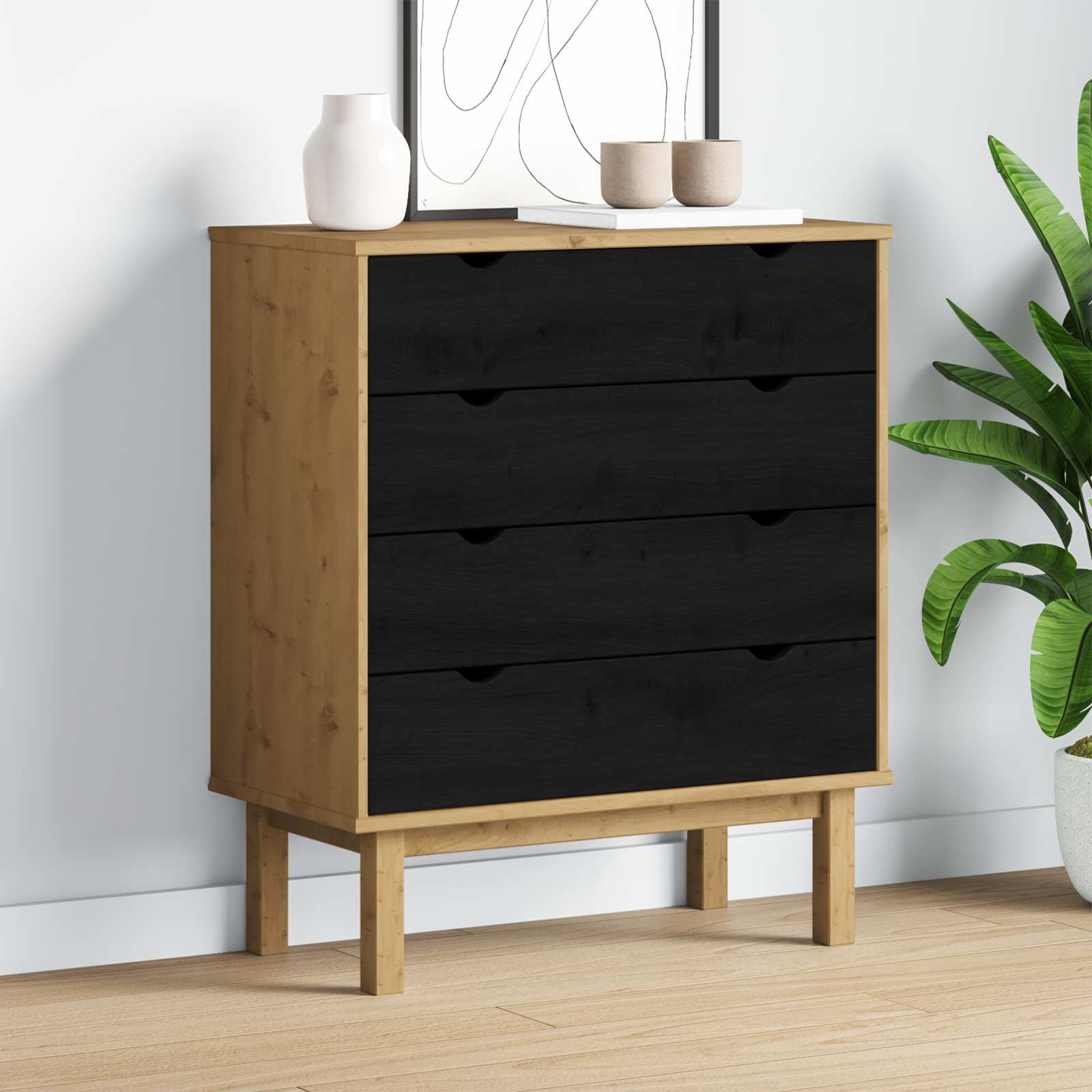 Schubladenschrank OTTA 76,5x39,5x90 cm Massivholz