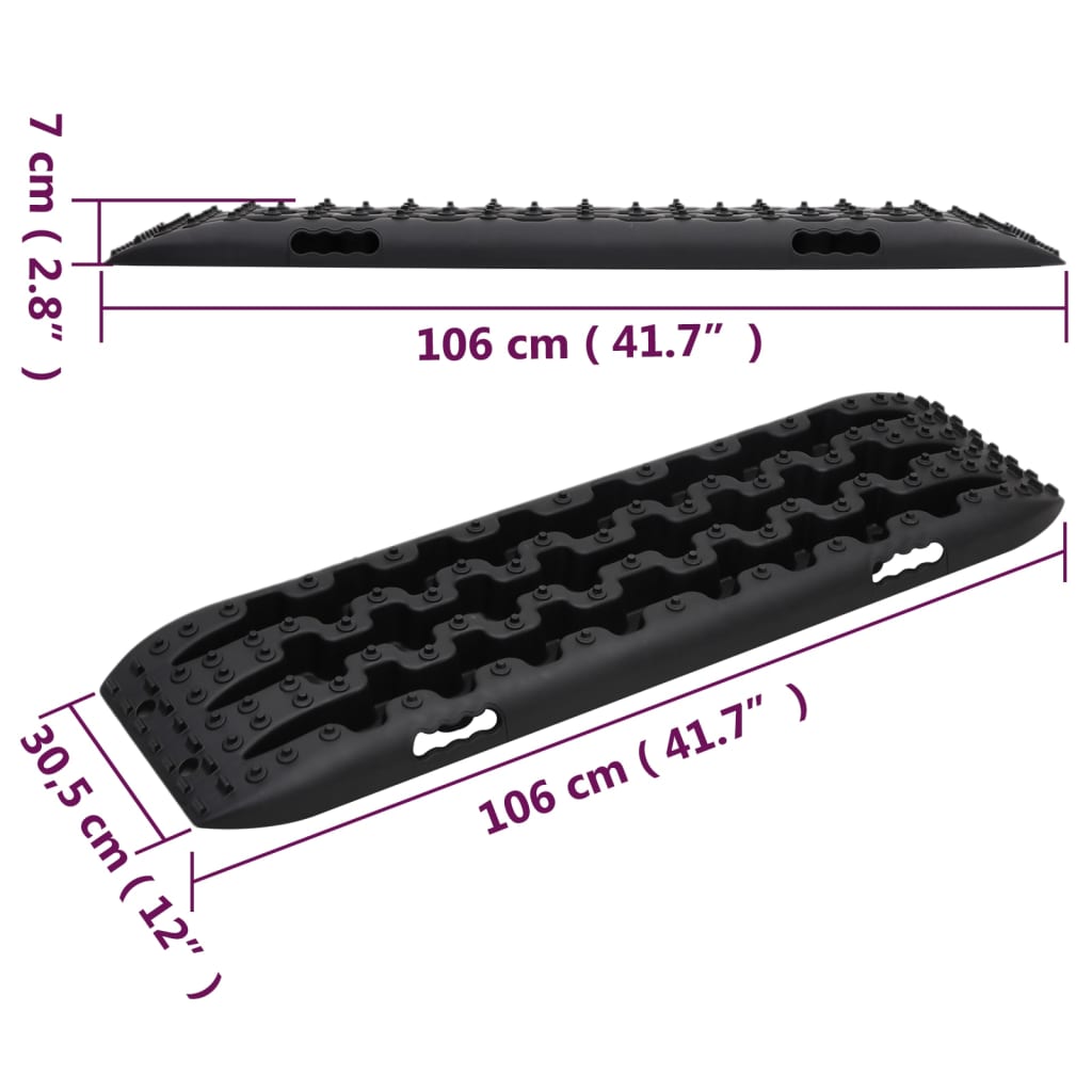 Traktionsmatten 2 Stk. Blau 106x30,5x7 cm Nylon