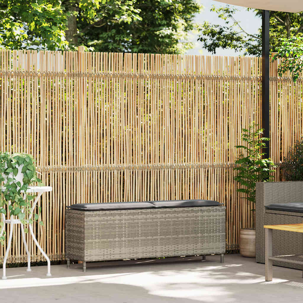 Gartenbank mit Kissen Schwarz 110x30x40,5 cm Poly Rattan