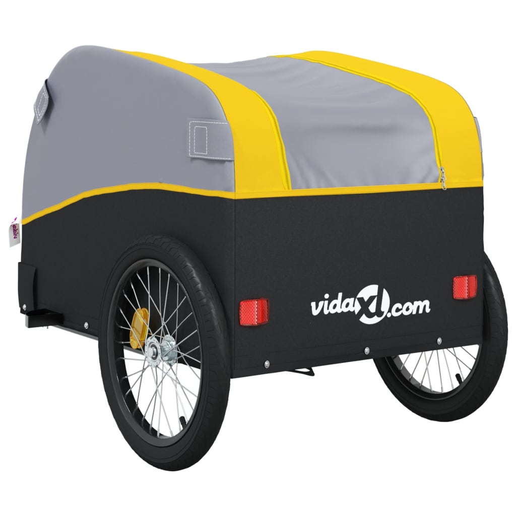 Fahrradanhänger Schwarz und Orange 30 kg Eisen