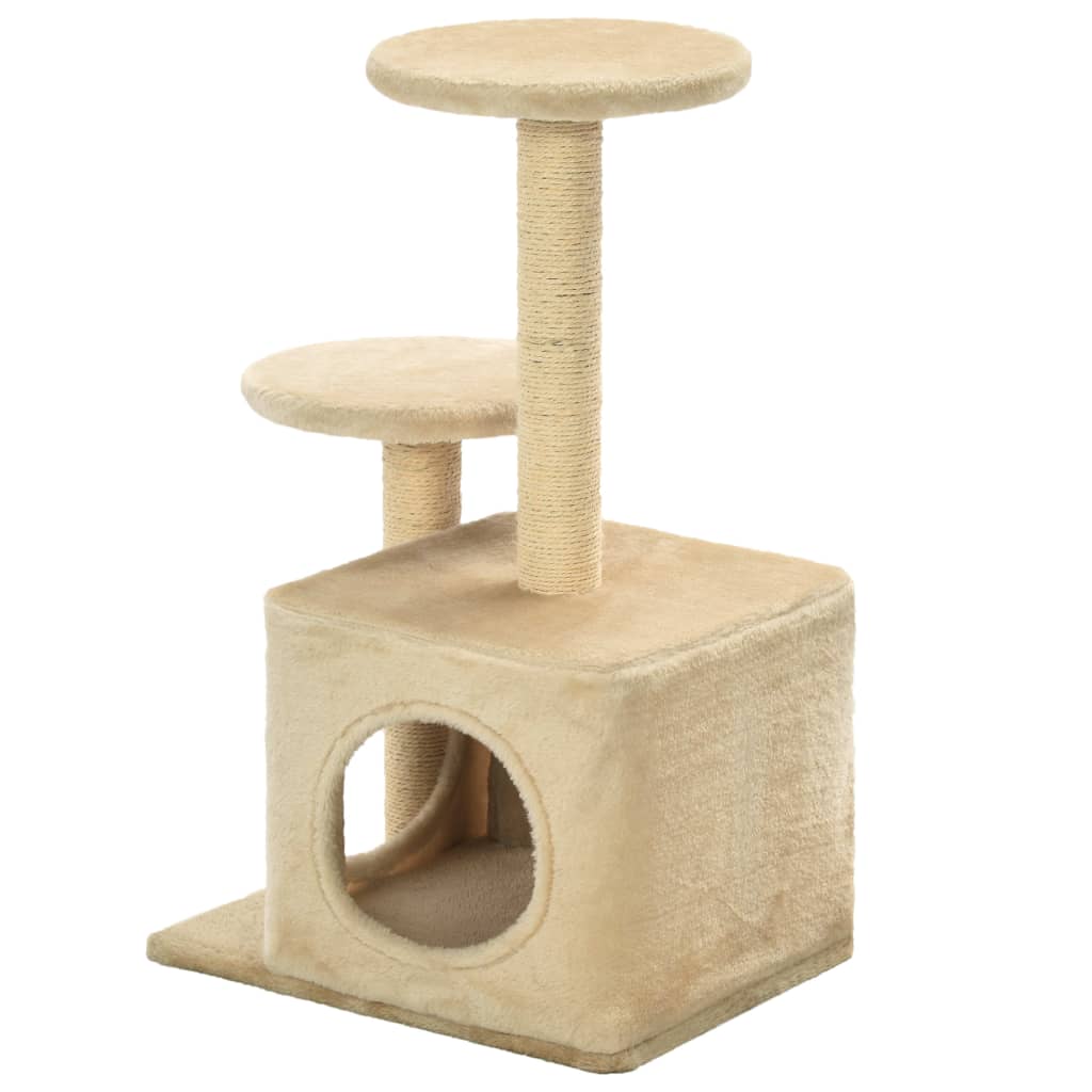 Katzenbaum mit Sisal-Kratzsäulen 60 cm Grau