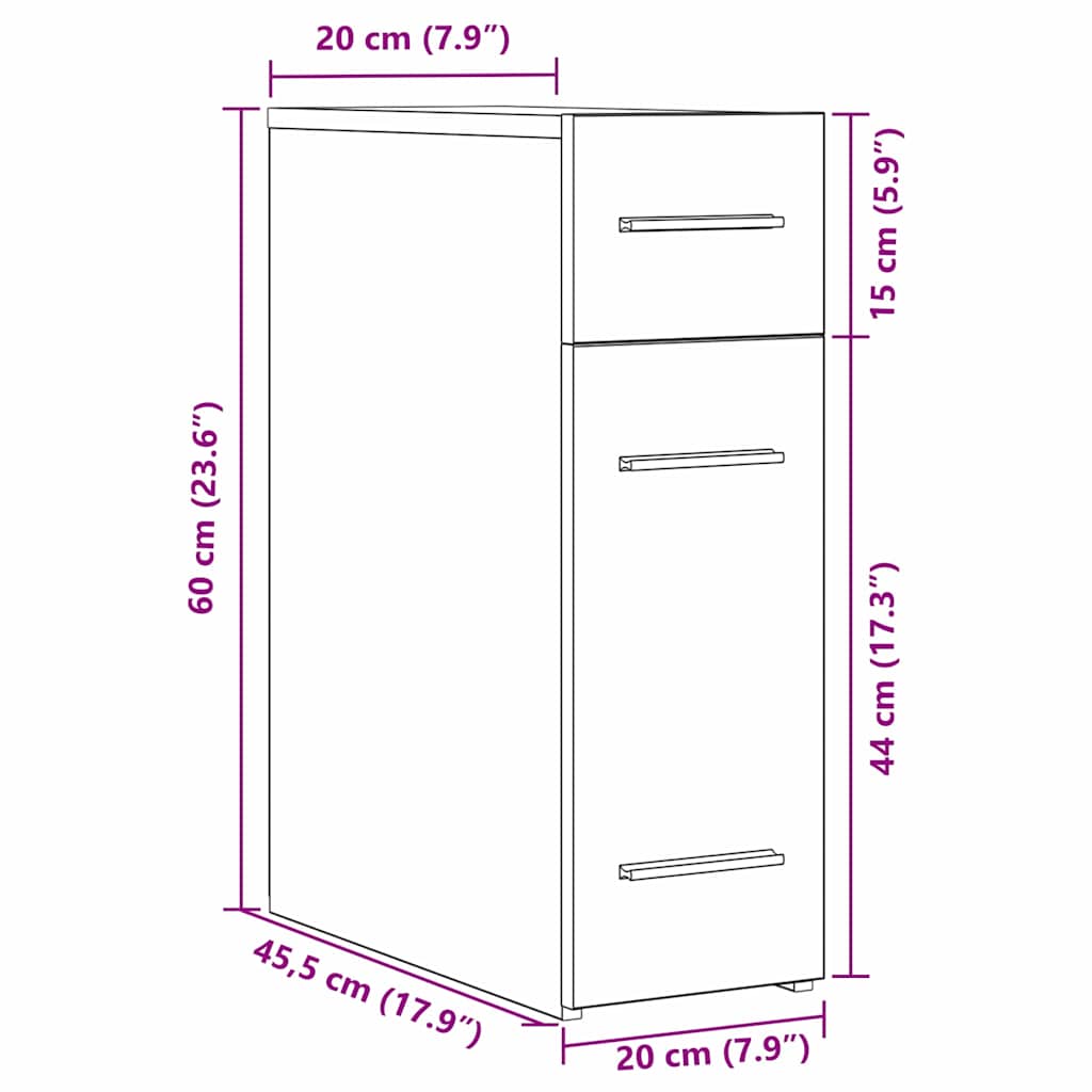 Apothekerschrank Weiß 20x45,5x60 cm Holzwerkstoff