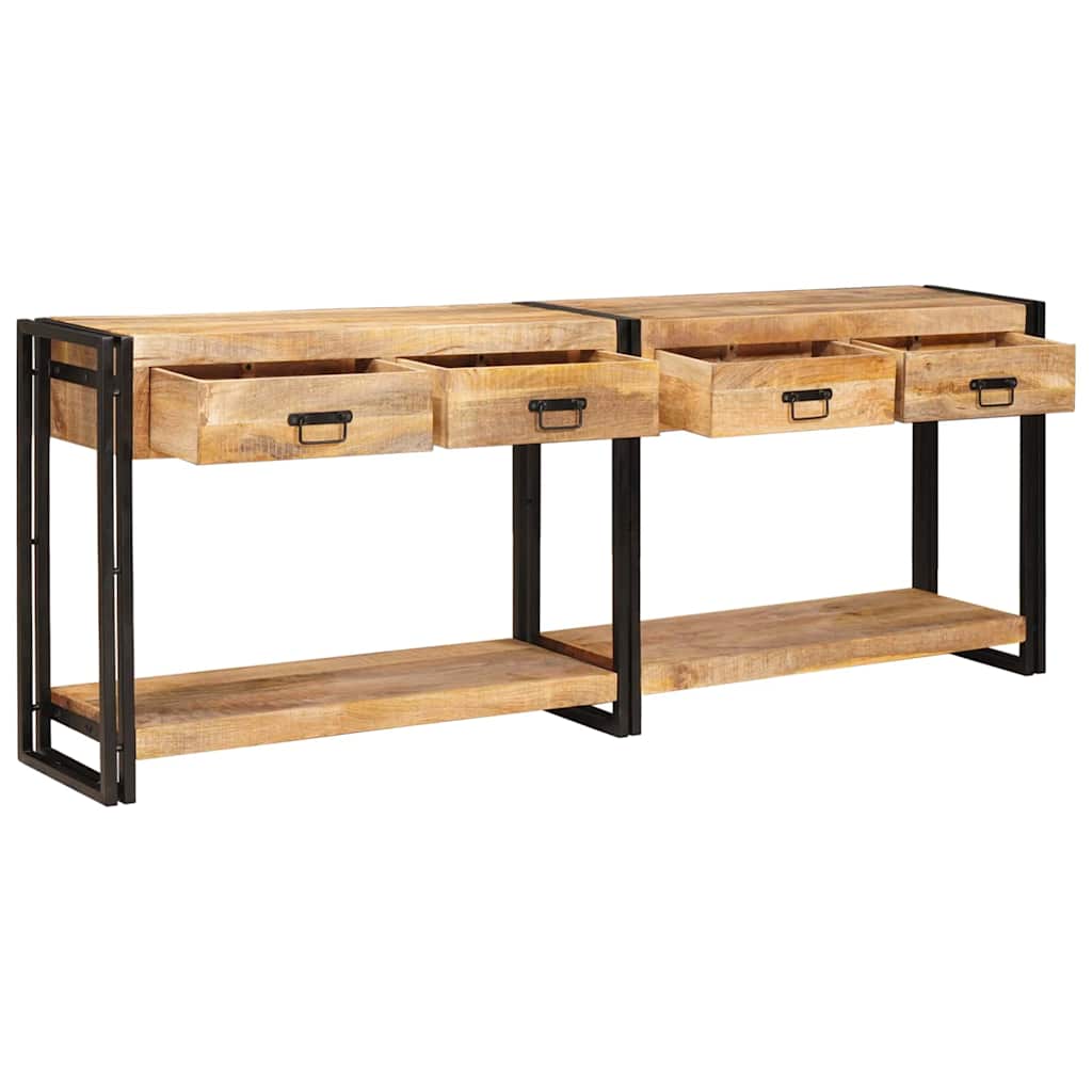 Konsolen-Tische 2 pcs Braun 161 x 33 x 75 cm Massivholz Mango