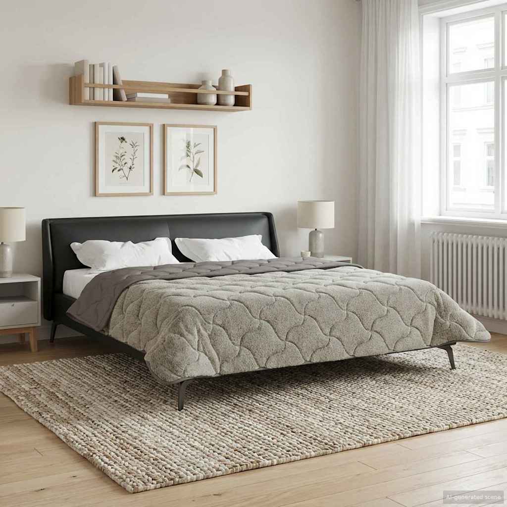 Winterbettdecke Gepolstert Anthrazit 135 x 200 cm
