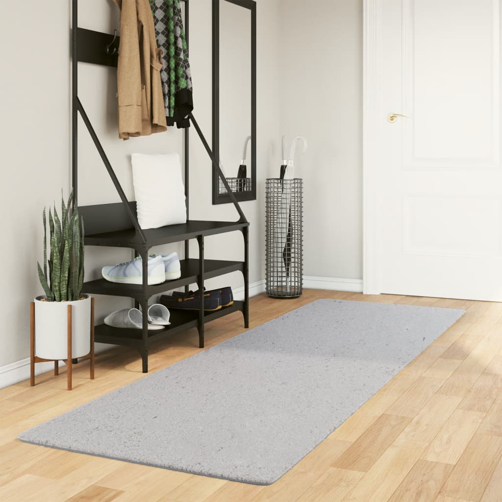 Teppich HUARTE Kurzflor Weich und Waschbar Anthrazit 60x110 cm