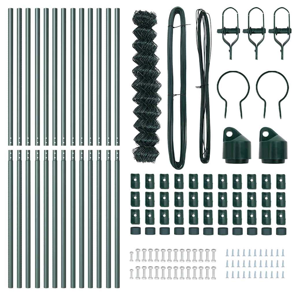 Outdoor Kettenglied-Zaun Erdfixierung 10 x 0,4 m Grün Netz