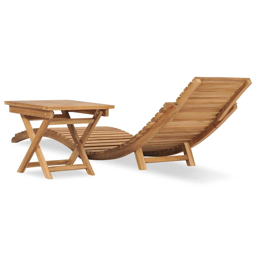 Sonnenliege Braun 198 x 55 x 58,5 cm Massivholz Teak