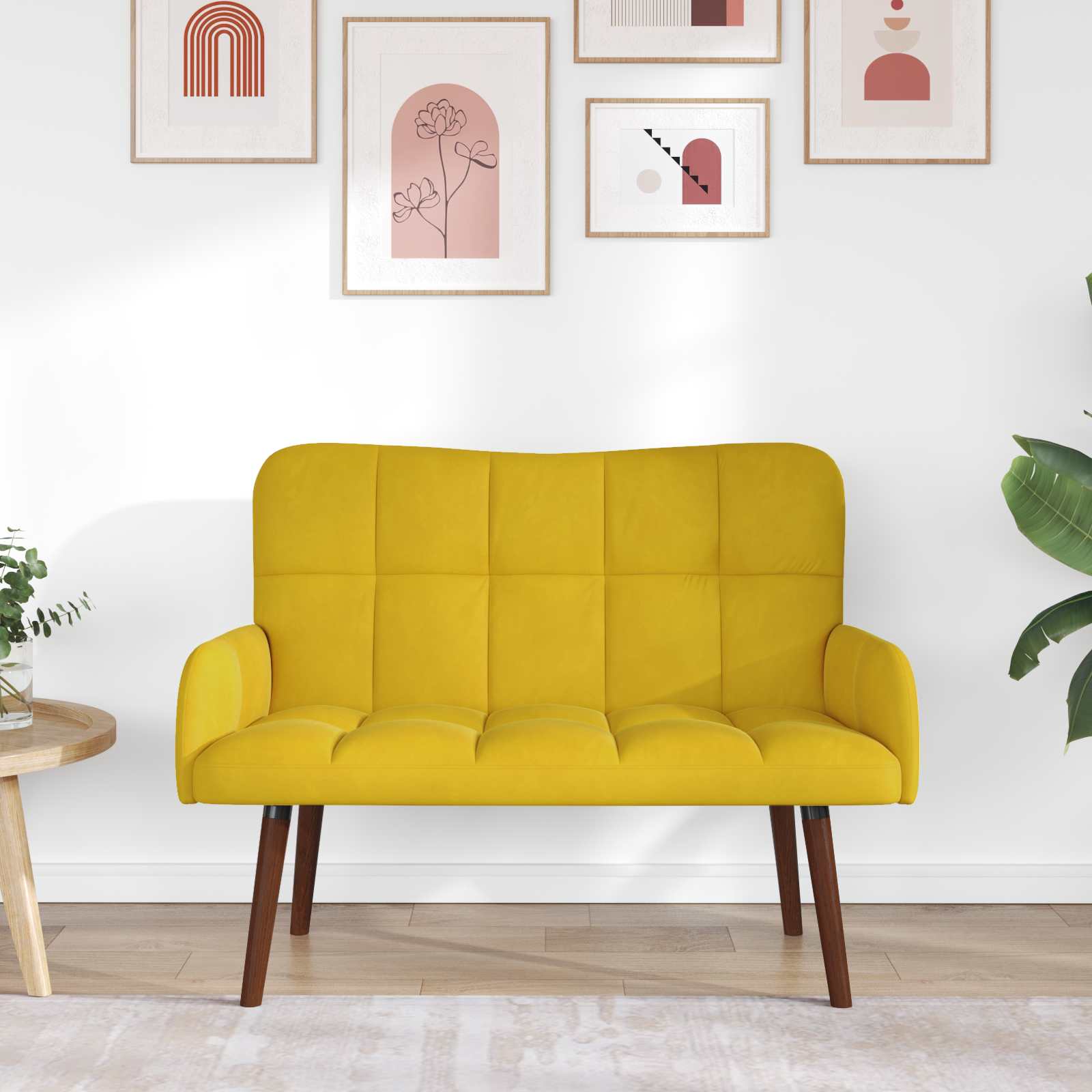 2-Sitzer Sofa Hellgrau 115 x 61 x 87 cm Samt (V)