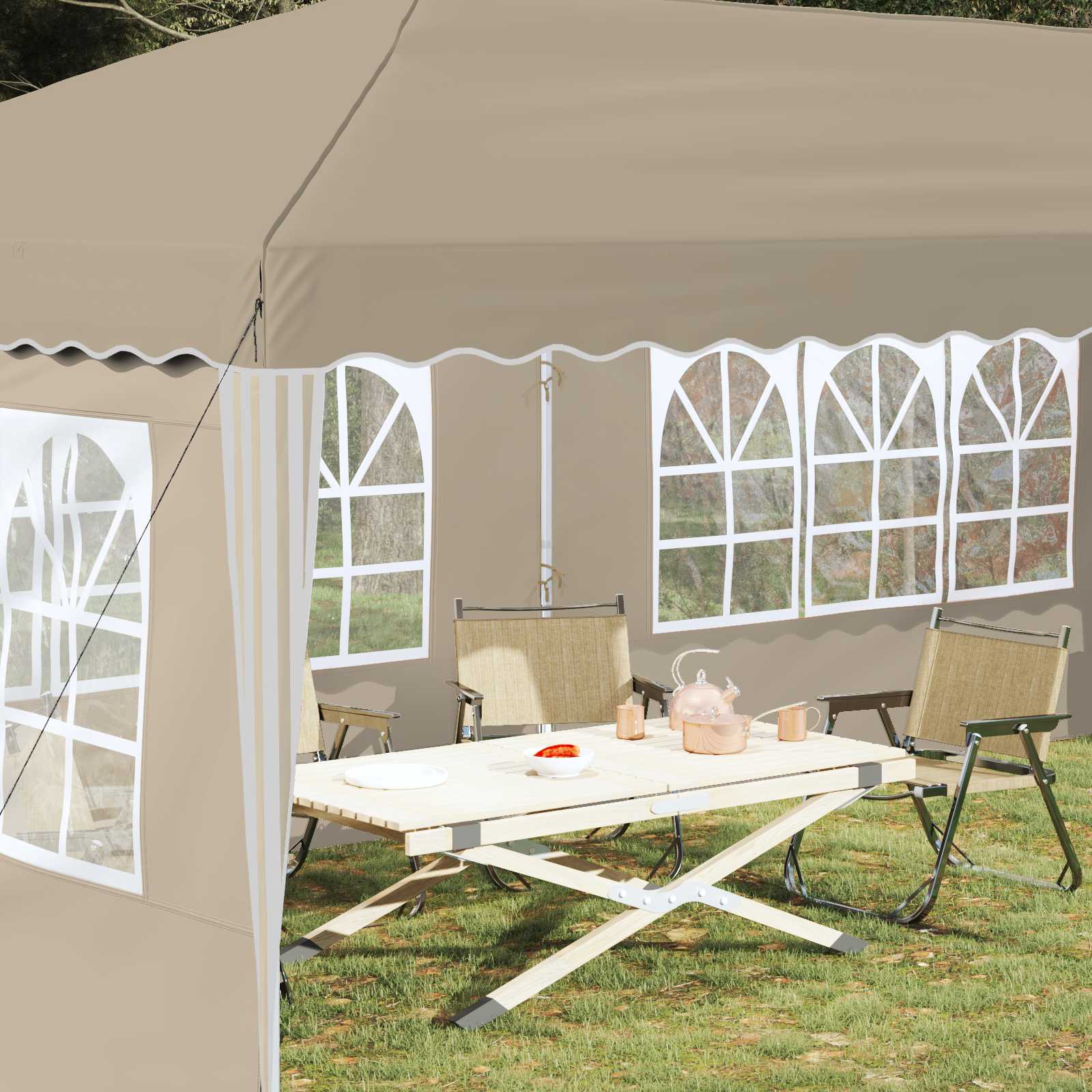Pop-up Partyzelt 575 x 290 x 245 cm Creme