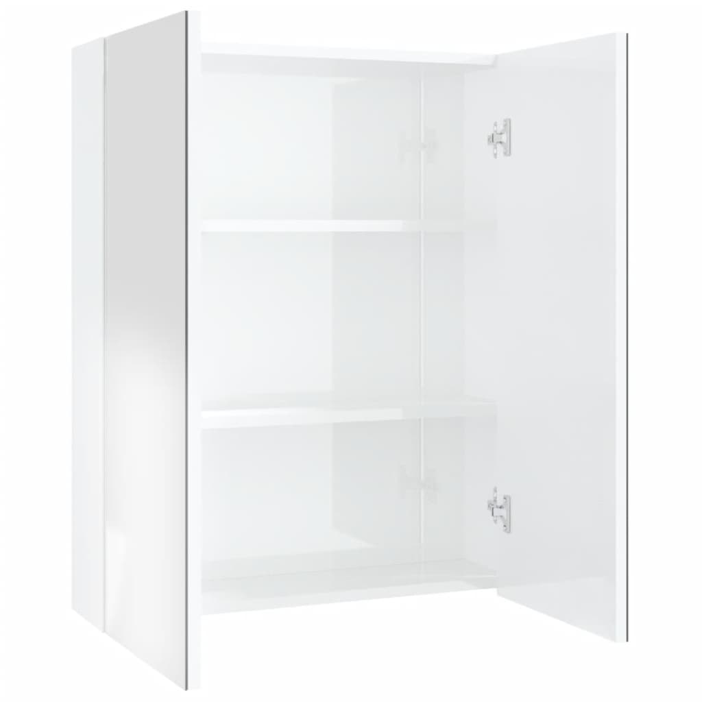 Bad-Spiegelschrank 60x15x75 cm MDF Glänzendes Schwarz