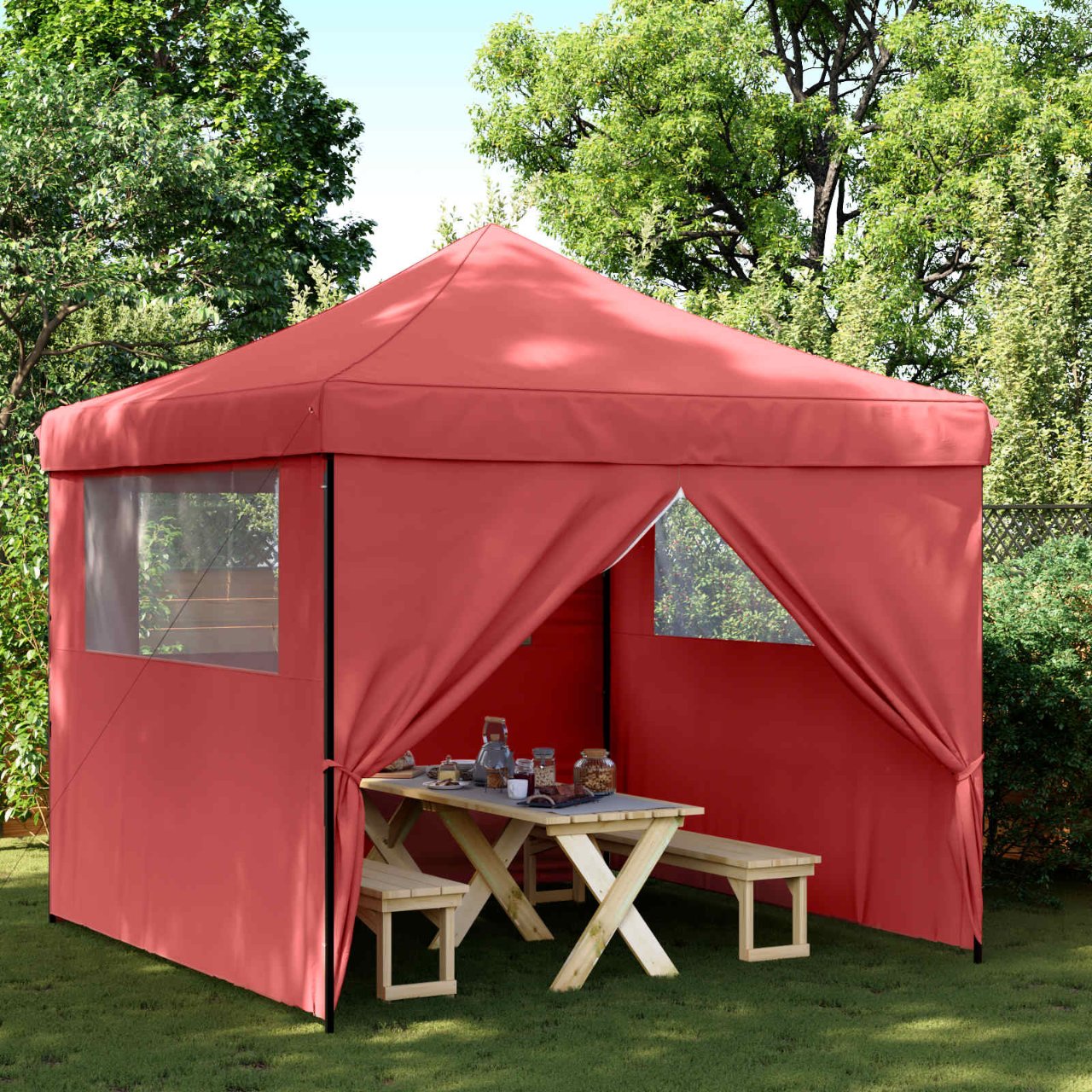 Partyzelt Faltbar Pop-Up Schwarz 292x292x315 cm
