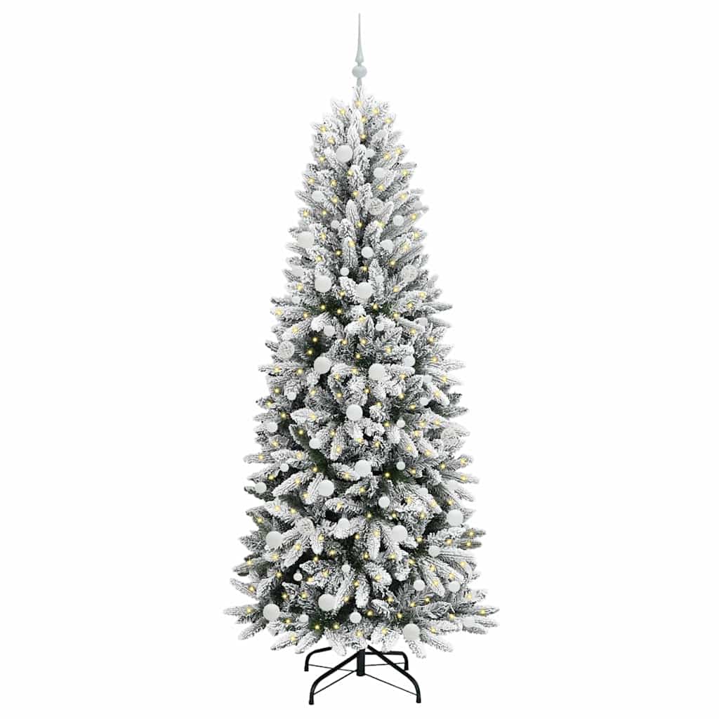 Künstlicher Weihnachtsbaum mit 150 LEDs mit Ständer Weiß 120 cm