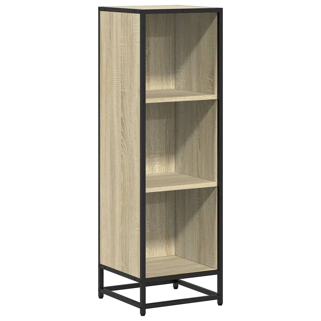Bücherregal Schwarz 97,5x33x107,5 cm Holzwerkstoff und Metall