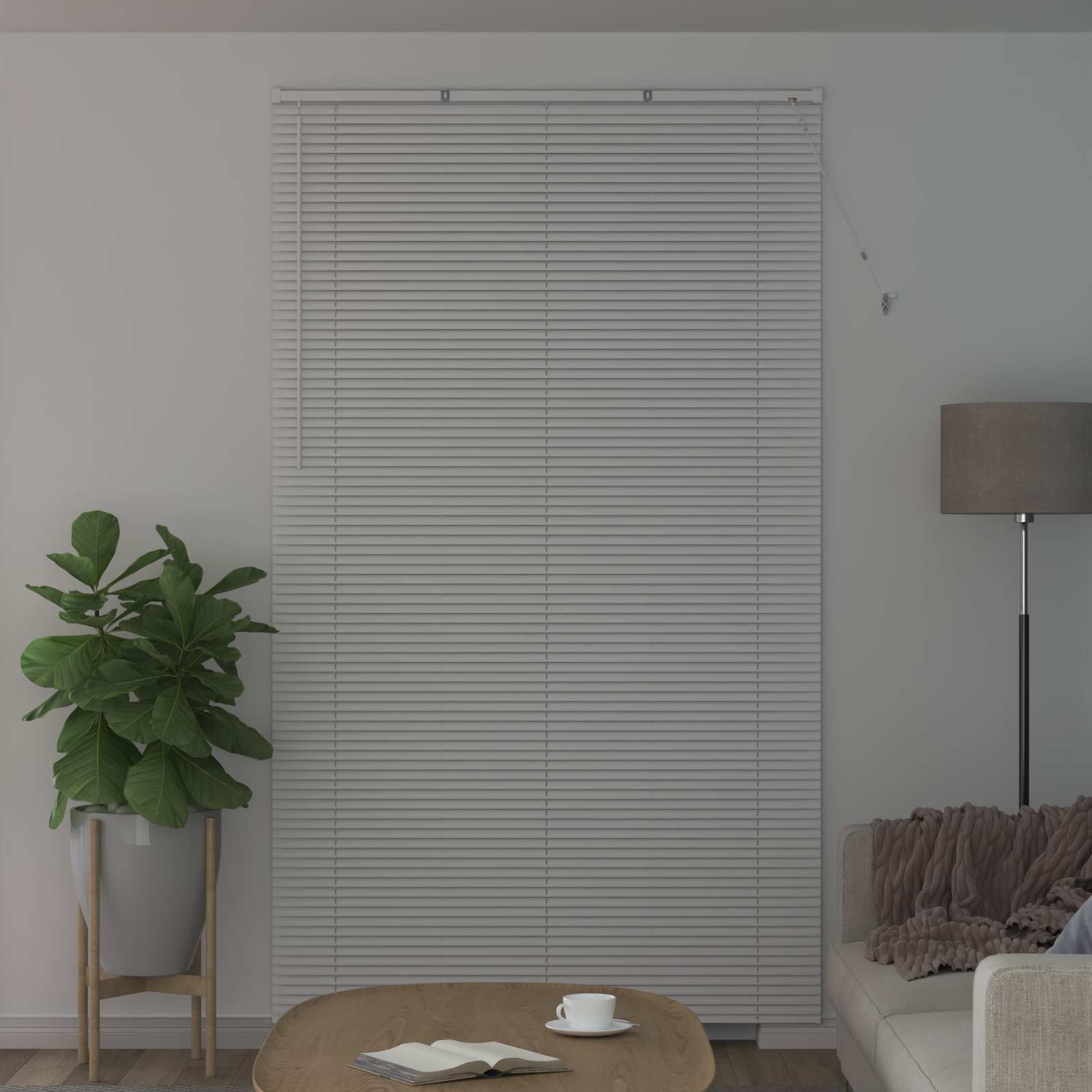 Jalousie Silber Grau 150 x 40 cm 25 mm PVC