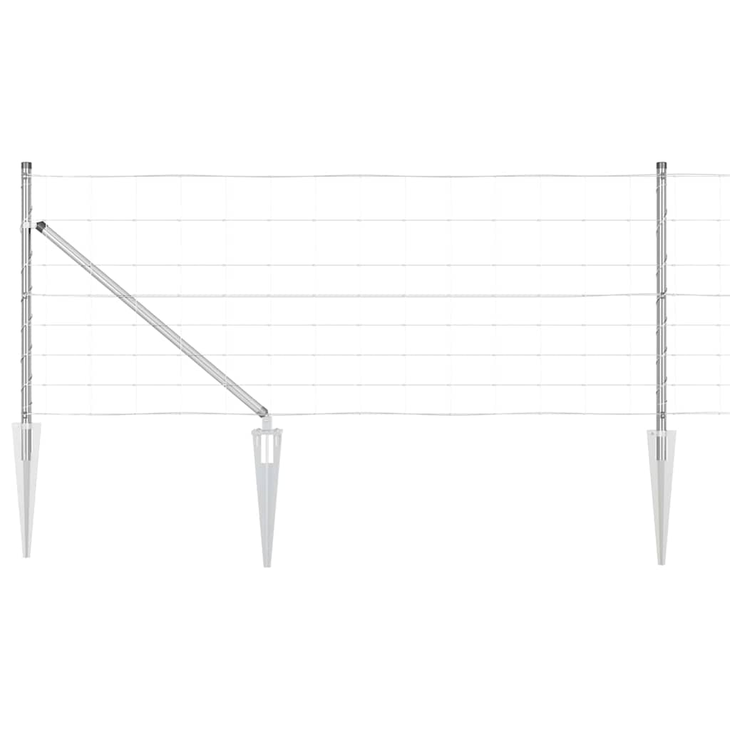 Ground Fix Geschweißter Drahtzaun 25 x 0,8 m Silber Netz