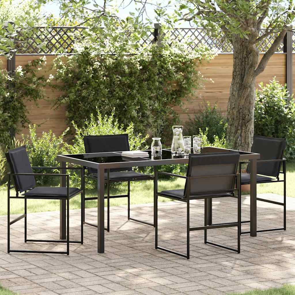 Garten Essgruppe 5 pcs Schwarz 140 x 70 x 73 cm