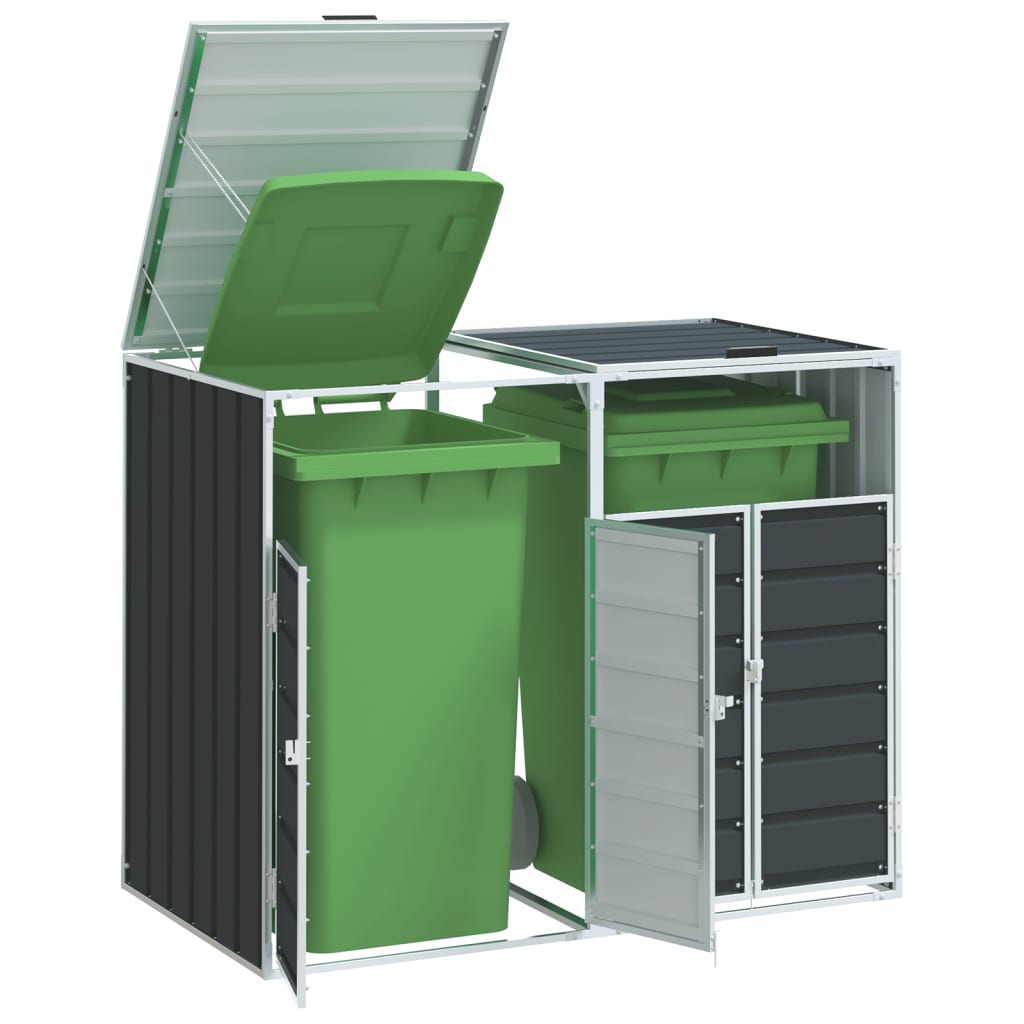 Mülltonnenbox für 1 Tonne Grün 72x81x115 cm Stahl
