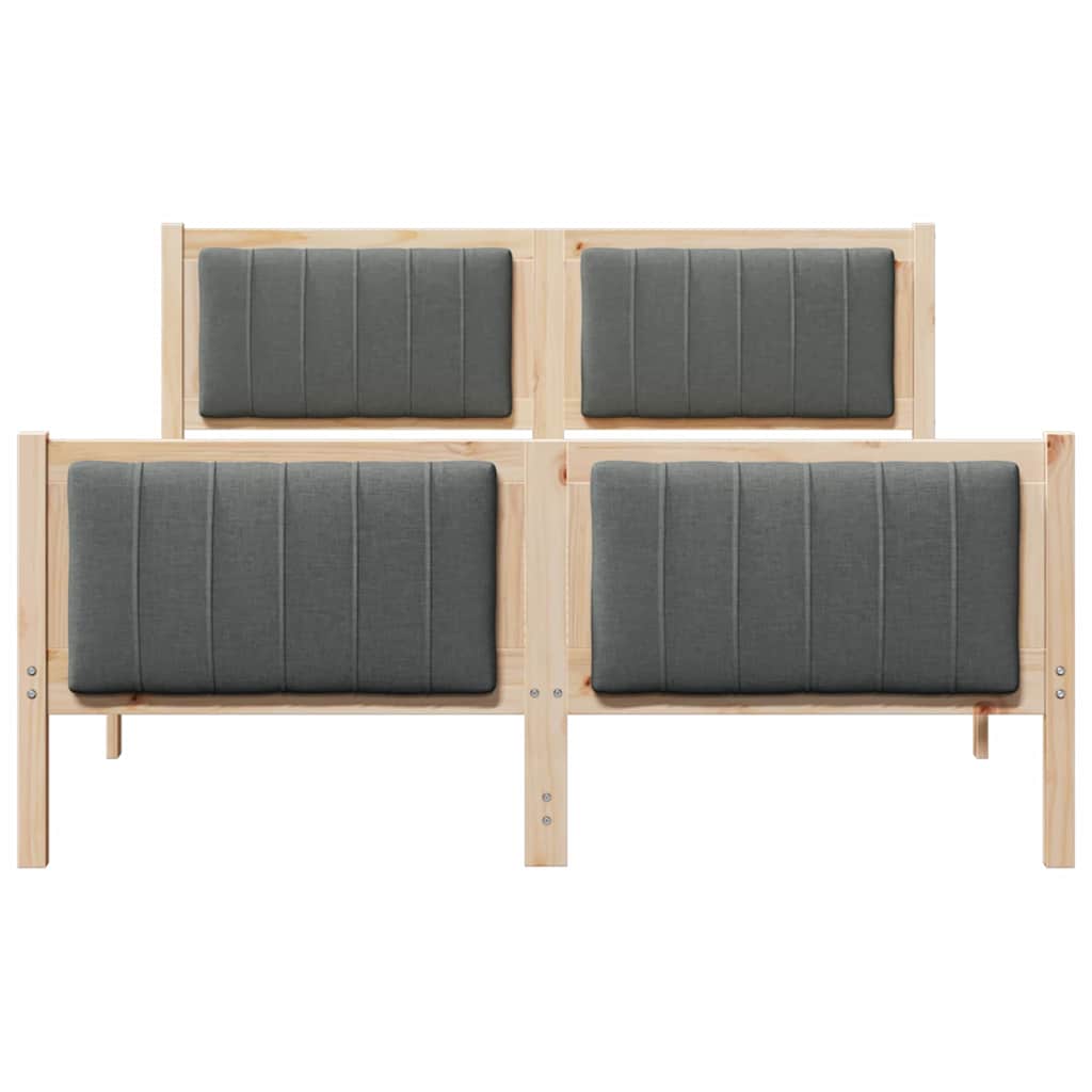 Bettgestell Braun und hellgrau 200 x 200 cm Massivholz Kiefer