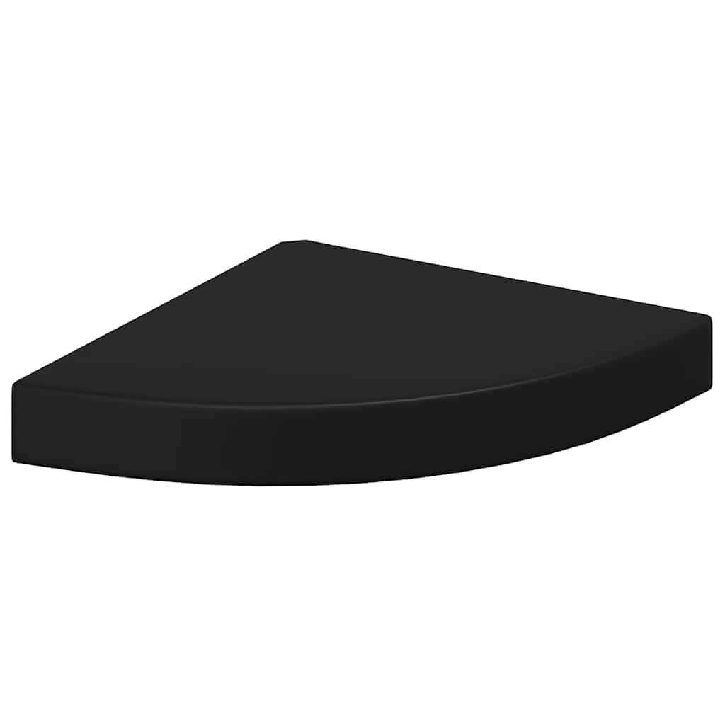 Schwebende Eckregale 2 Stk. Hochglanz-Weiß 25x25x3,8 cm MDF