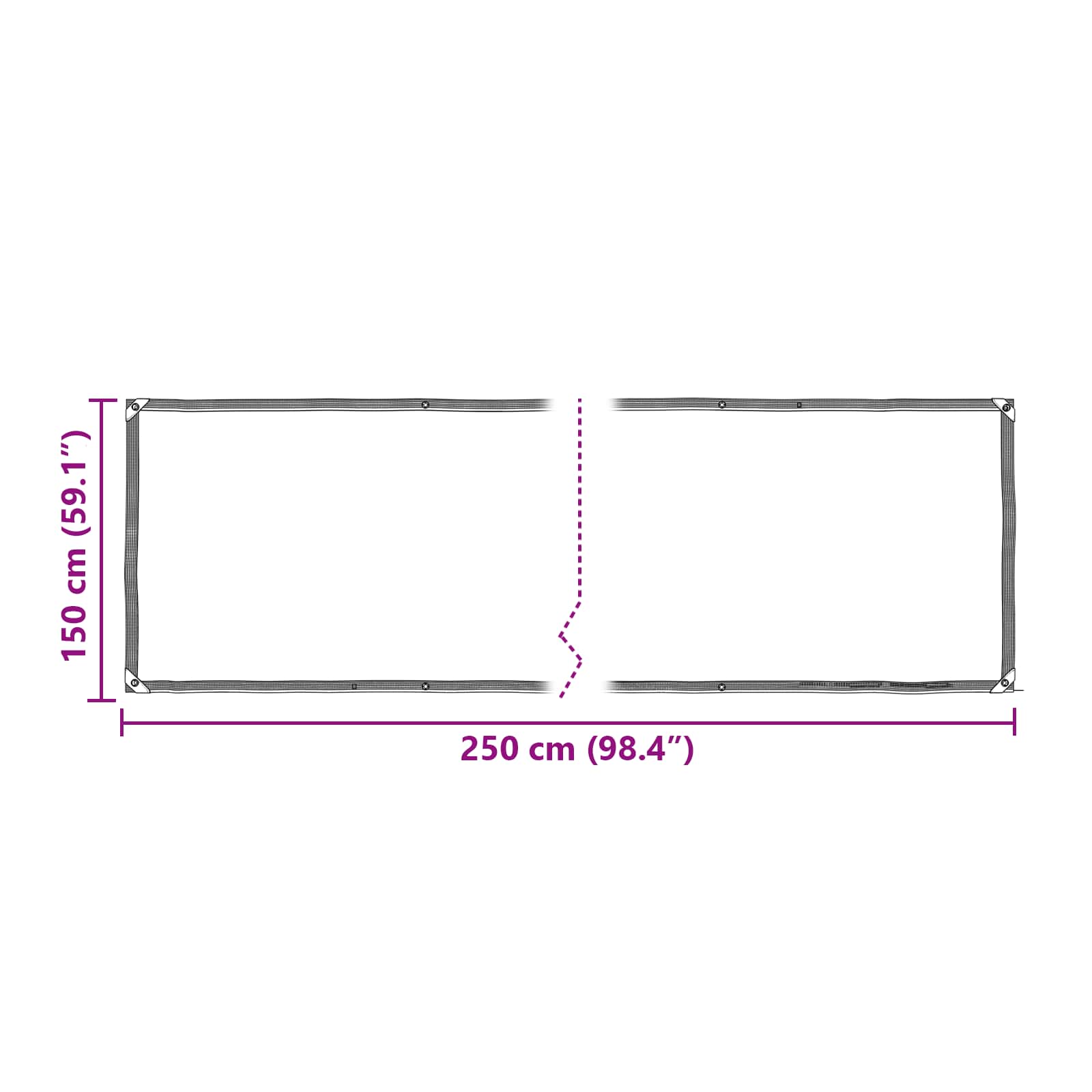 Pflanzenabdeckung mit Ösen 1x3 m Polyethylen