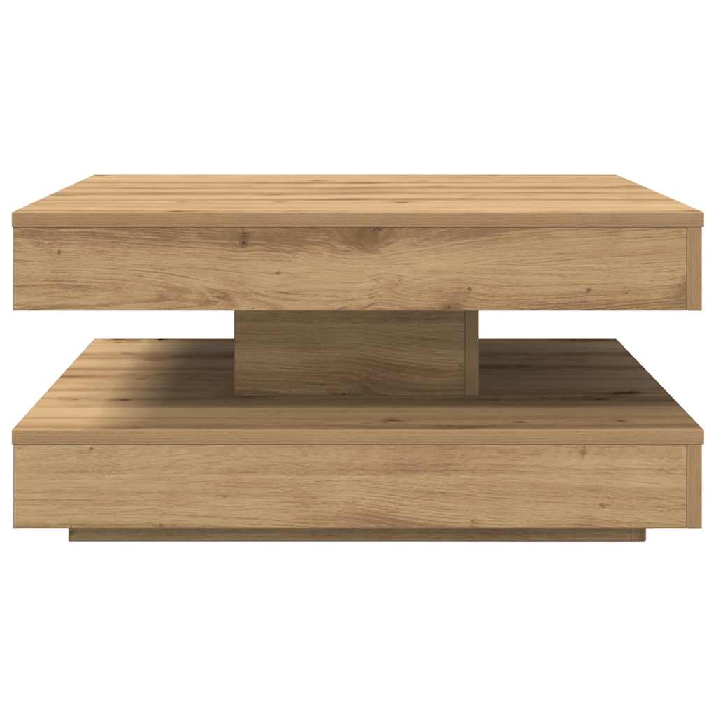 Couchtisch 360-Grad Drehbar Weiß 90x90x34,5 cm
