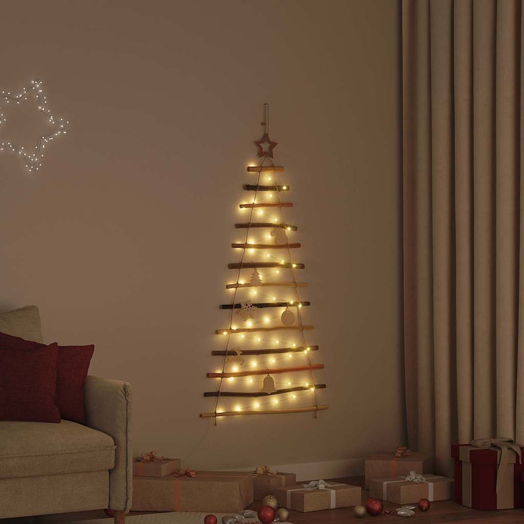 Weihnachtsbaum mit 30 LEDs Natur 90 cm Massives Eschenholz