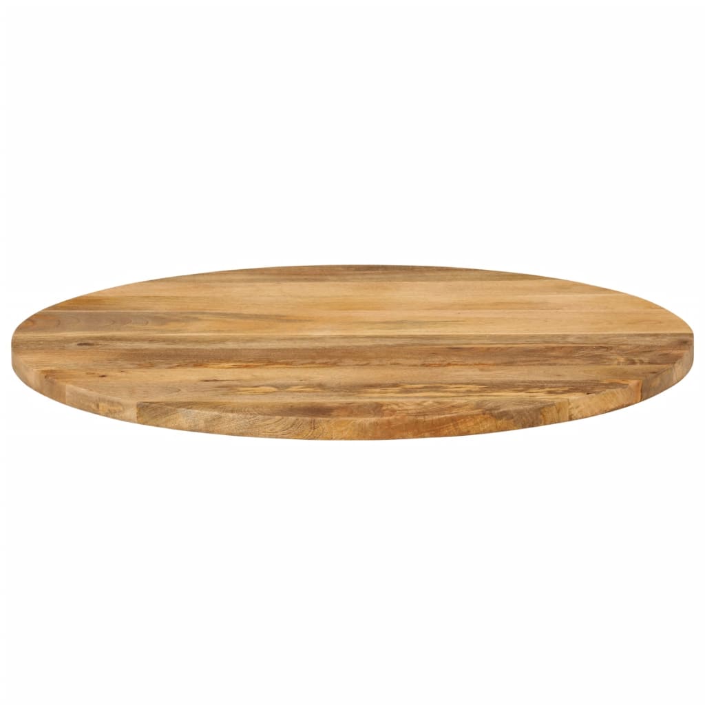 Tischplatte Ø 40x2,5 cm Rund Raues Massives Mangoholz