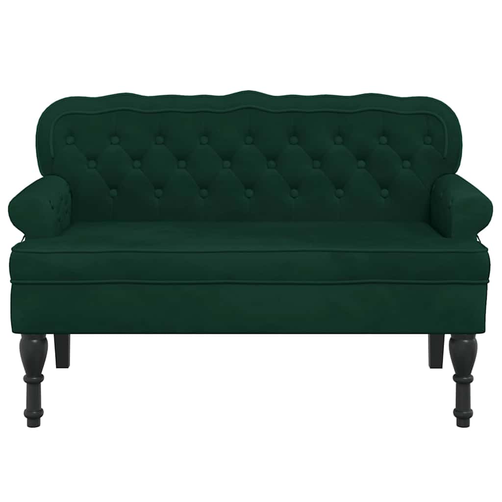Sitzbank mit Rückenlehne Dunkelgrau 119,5x64,5x75 cm Samt
