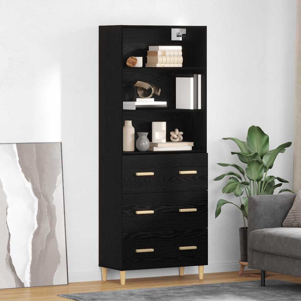 Highboard Altholz 69,5 x 32,5 x 180 cm Holzwerkstoff