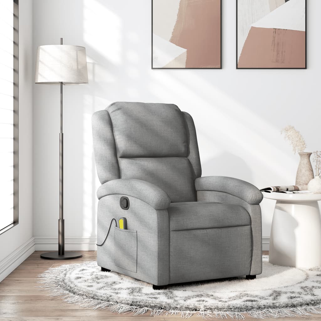 Relaxsessel Elektrisch Hellgrau Stoff
